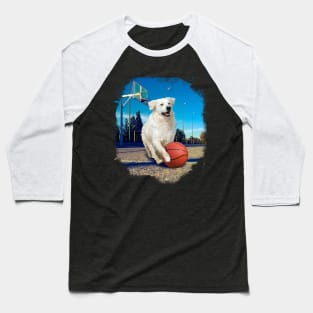 Golden Retriever Dog Playing Basketball Baseball T-Shirt